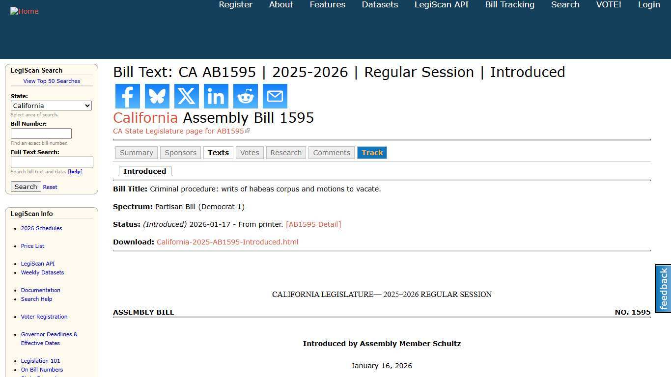 Bill Text: CA AB1595 2025-2026 Regular Session Introduced LegiScan